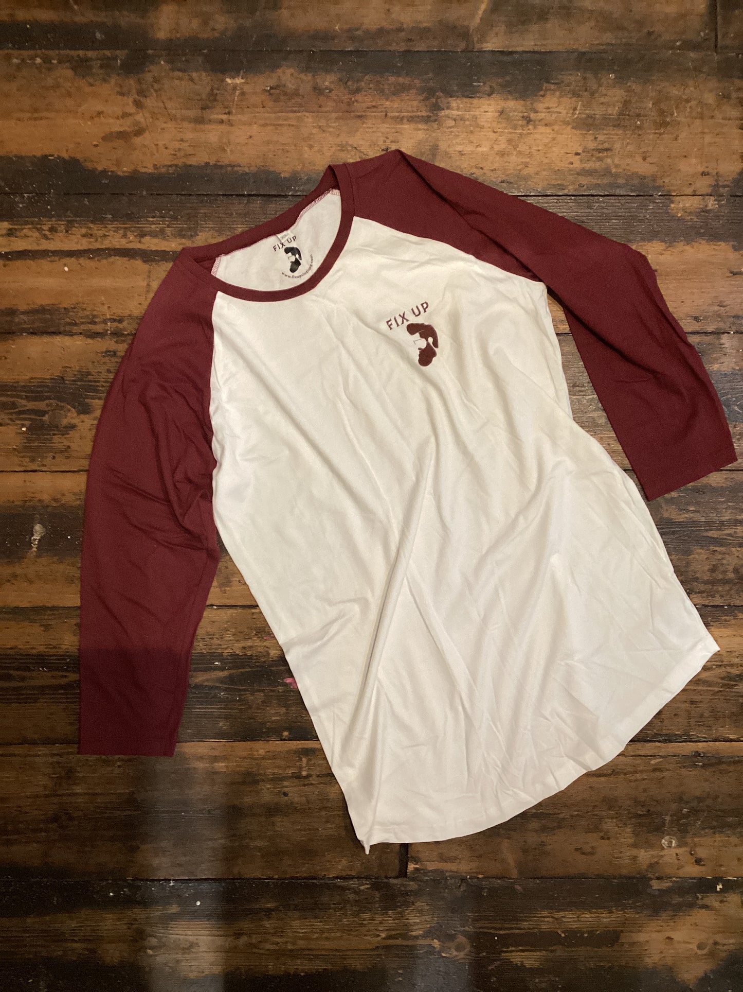Fix Up Baseball Top Red/White Top Size L