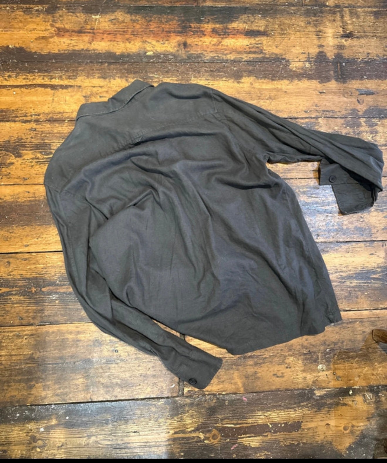 Nines Grey Linen Over Shirt Size L