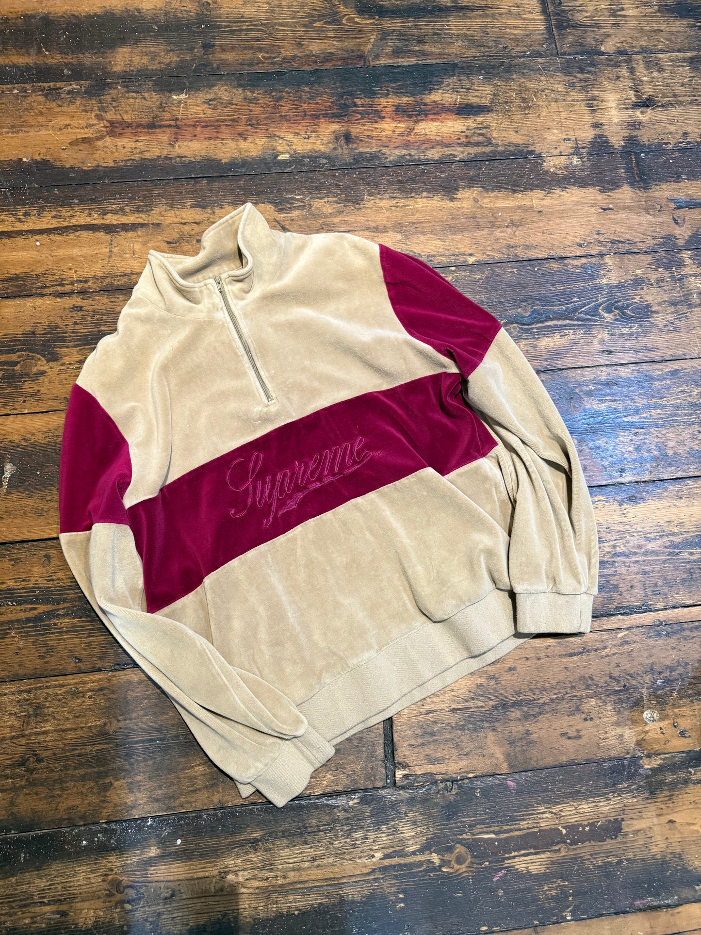 Supreme Velour 1/4 Zip Size L