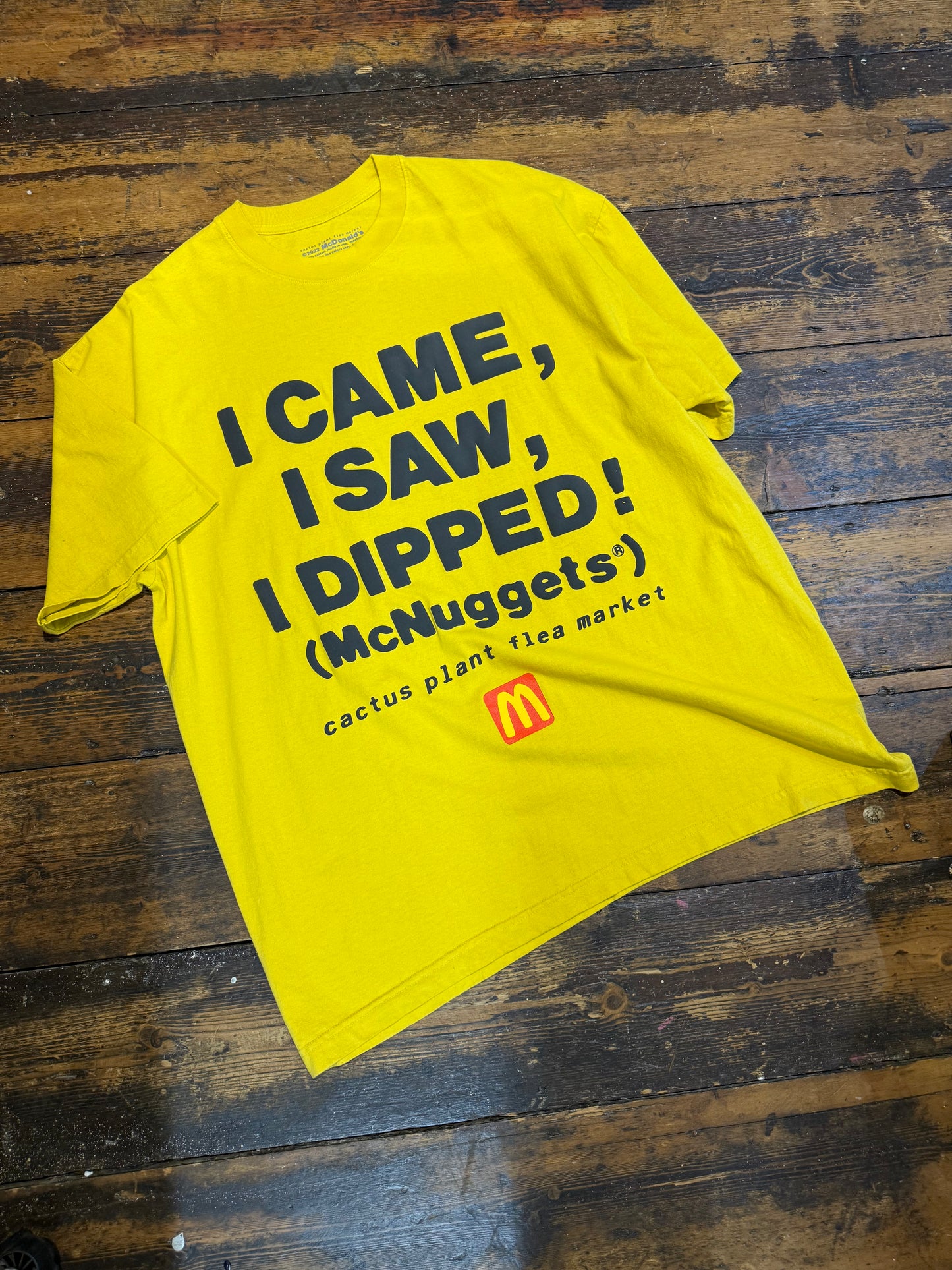 Cactus Jack Flea Market Mcnuggets Yellow tee Size XL